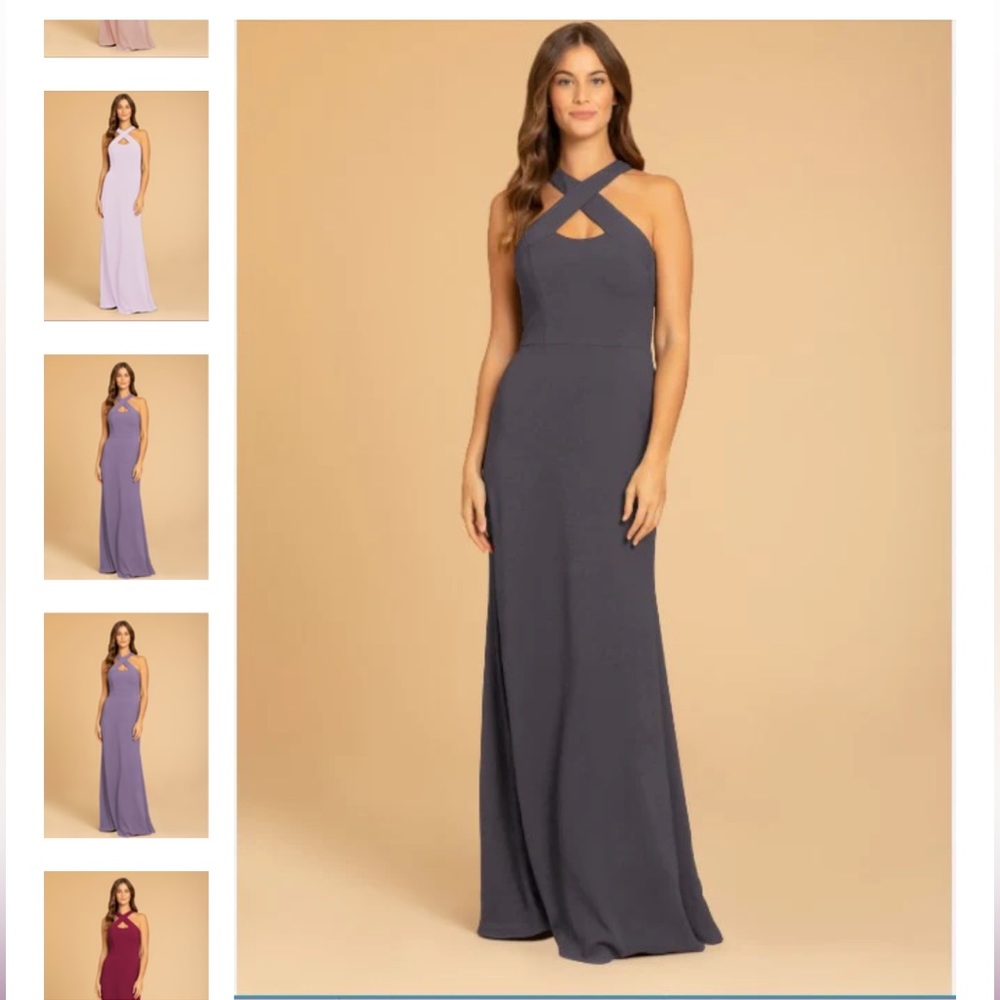 Hayley Paige Womens bridesmaid dress, style 52014, gunmetal size 14